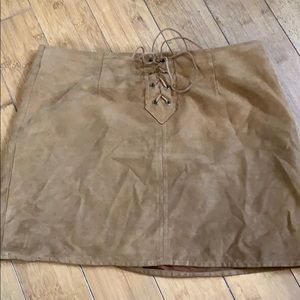 Tan tie up skirt